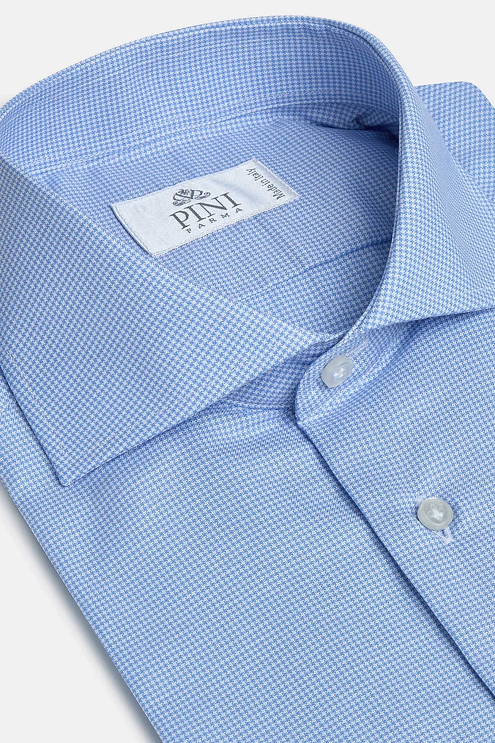 Houndstooth Light Blue Shirt - Made in Italy Houndstooth Light Blue Shirt - Made in Italy