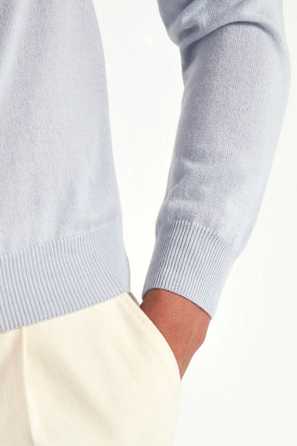 light blue cashmere turtleneck, italian style, made in italy, 100% cashmere turtleneck, luxury cashmere sweater, elegant winter knitwear, refined menswear turtleneck, premium italian sweater, versatile layering turtleneck, fine cashmere knit, tailored cashmere turtleneck, breathable winter sweater, soft cashmere knitwear, upscale cashmere sweater, italian craftsmanship turtleneck, polished winter knit, classic light blue turtleneck, timeless italian sweater, sophisticated cashmere knit, cozy winter cashmere