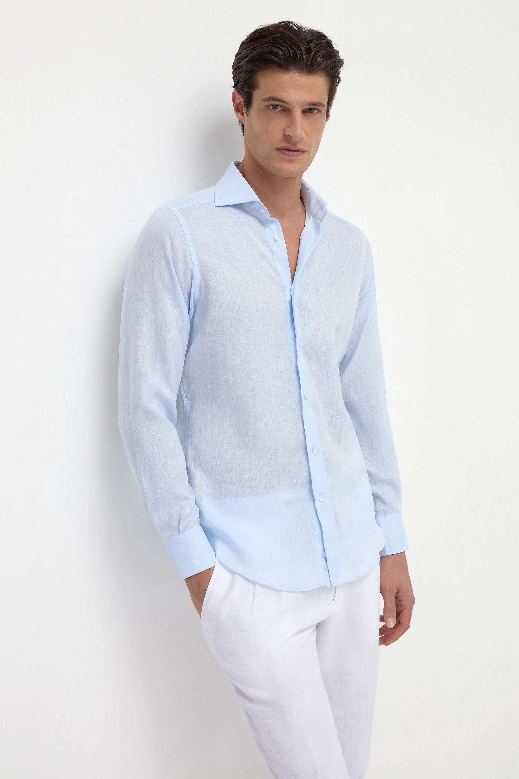Light blue linen shirt - Made in Italy Light blue linen shirt - Made in Italy