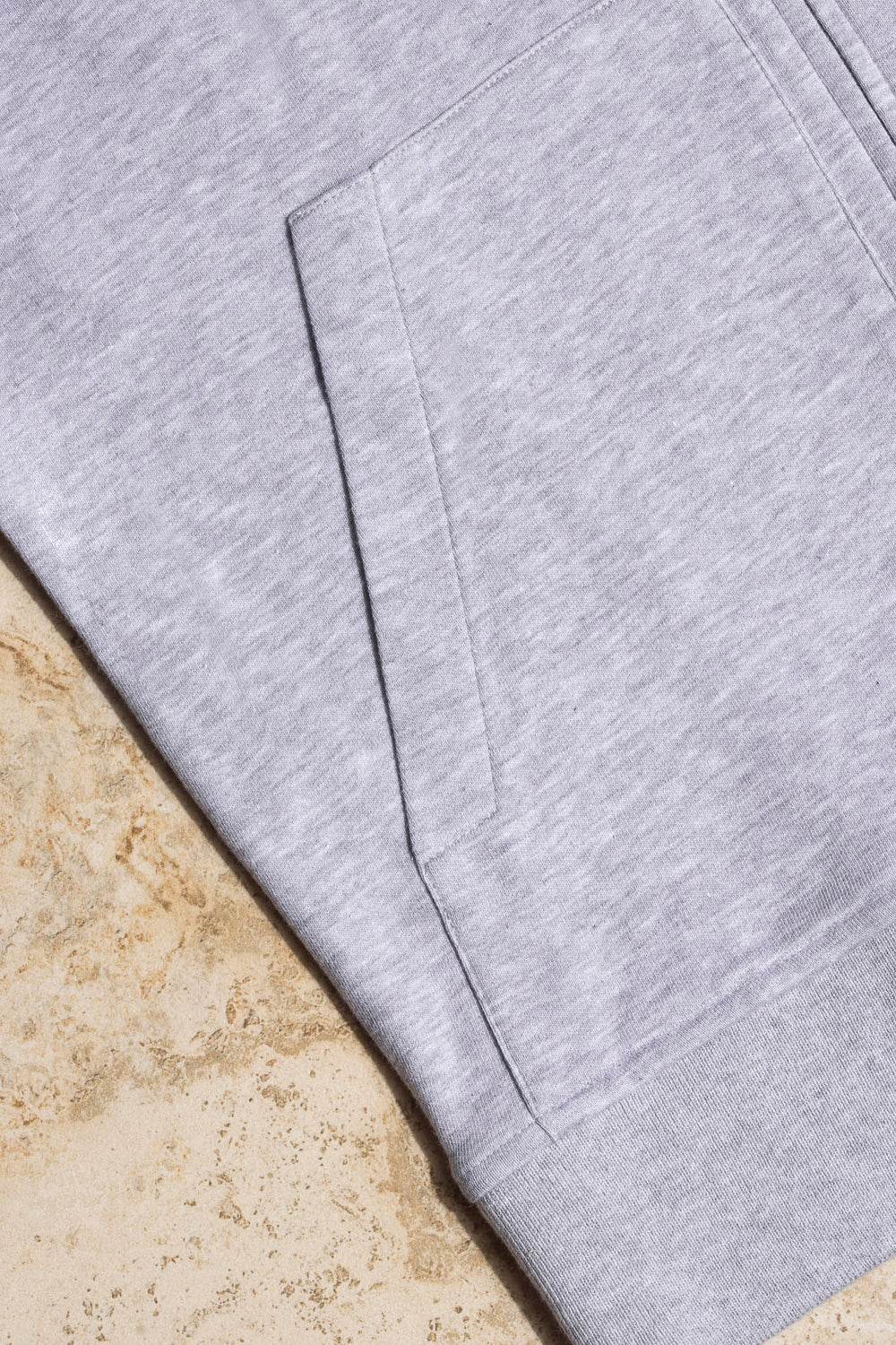 Felpa con cappuccio grigio chiaro Leisure Full Zip - Made in Italy