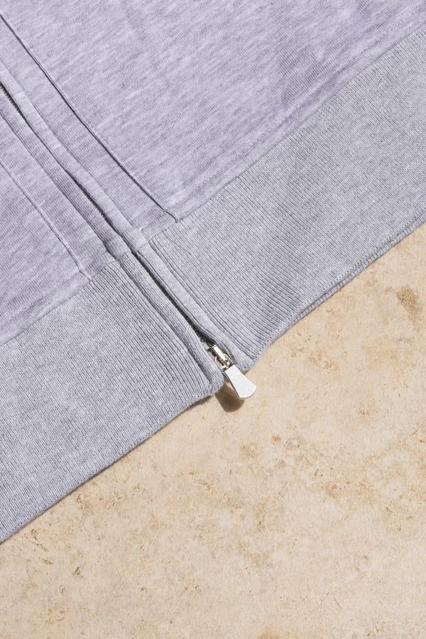 Felpa con cappuccio grigio chiaro Leisure Full Zip - Made in Italy