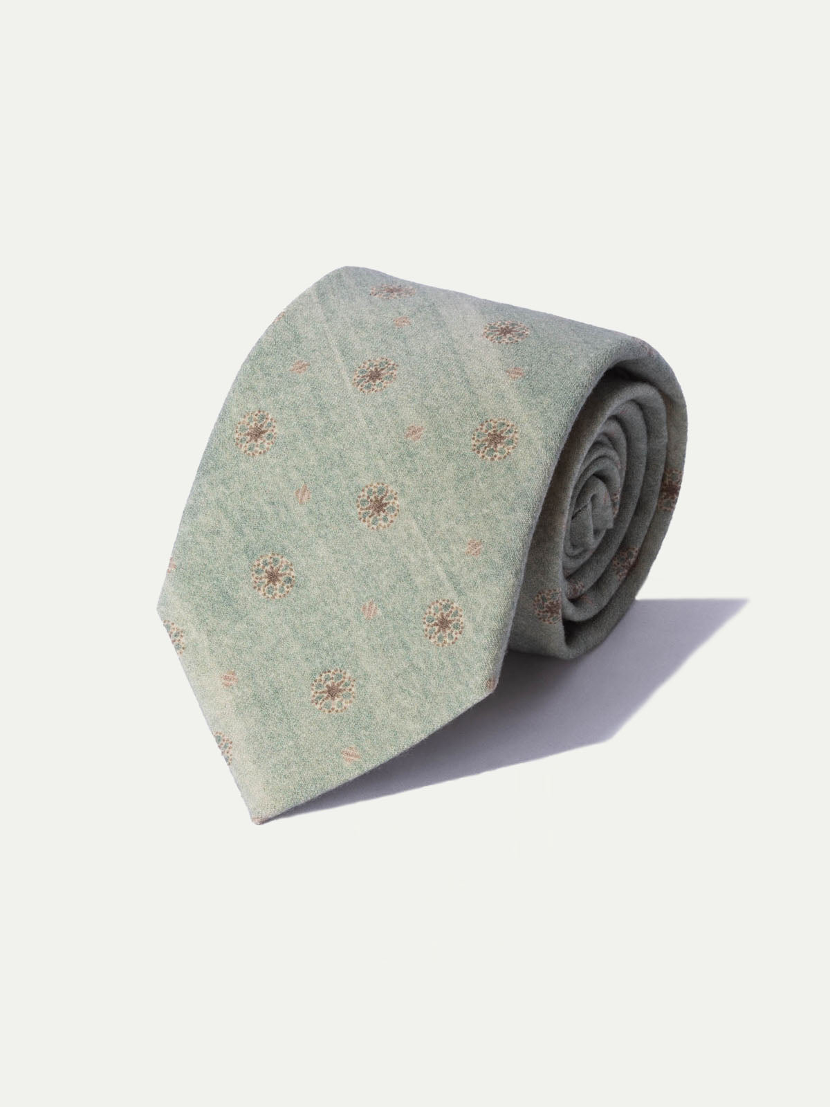 mint tie, wool cashmere tie