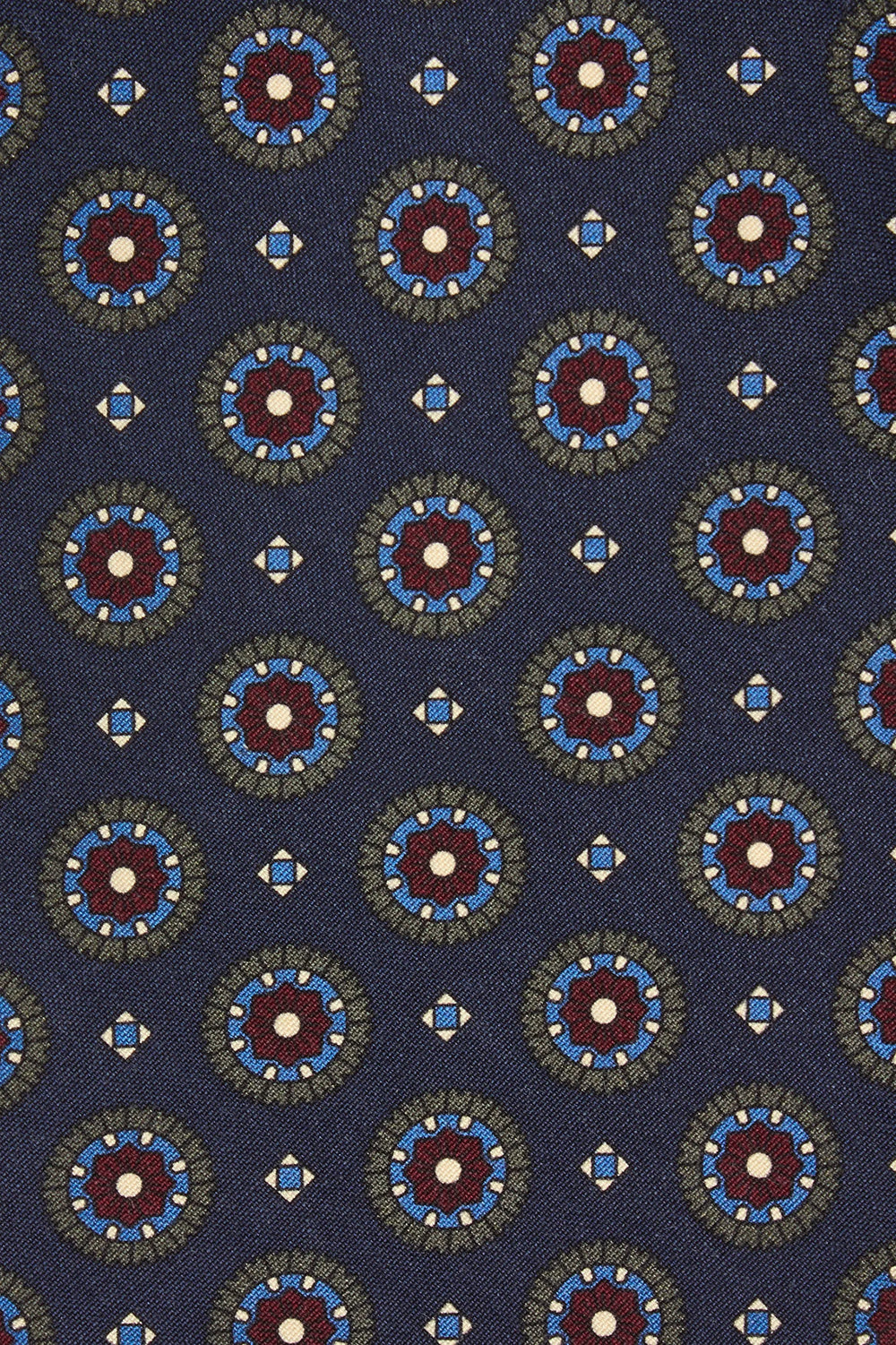 Cravatta blu navy in seta fantasia - Made in Italy
