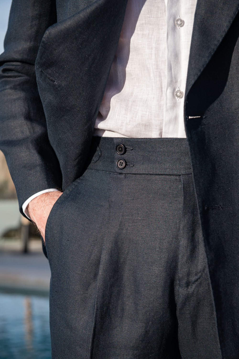 Double Breasted linen jacket, Blue Navy Linen Jacket, Navy  breasted jacket, summer double breasted jacket, Dark Blue jacket, Veste en lin croisée, veste en lin bleu marine, veste à croisée marine, veste à croisée d'été, veste bleu foncé, Giacca doppiopetto in lino, Giacca in lino blu navy, Giacca a doppiopetto navy, Giacca doppiopetto estiva, Giacca blu scuro,