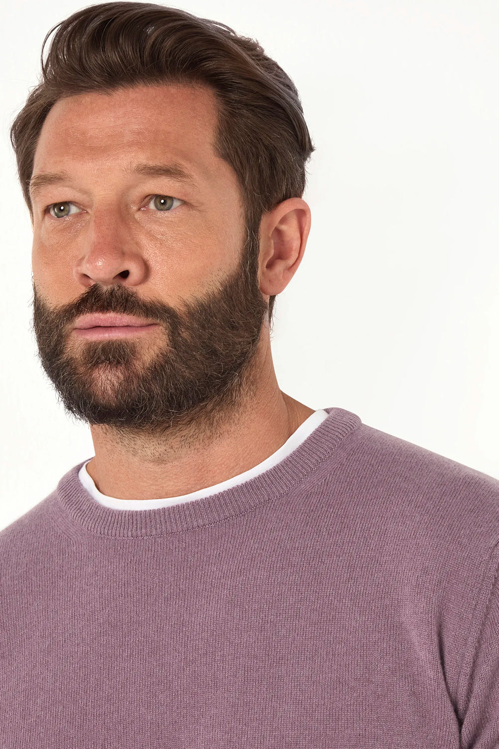 Plum cashmere round neck – Made in italy