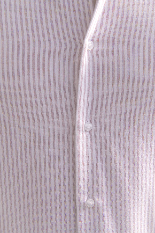 Brushed Italian Cotton Shirt, Italian Style Striped Cotton Shirt, Button Down Soft Touch Shirt, Red Striped Cotton Shirt, Chemise en coton italien brossé, Chemise en coton rayé de style italien, Chemise boutonnée rouge à rayures, Chemise en coton rayé rouge, Camicia in cotone italiano satinato, camicia in cotone a righe in stile italiano, camicia button down soft touch, camicia in cotone rosso a righe,