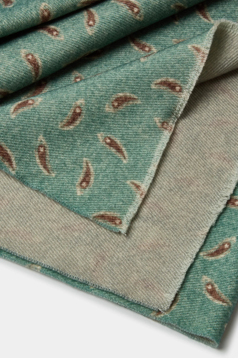 Sciarpa reversibile salvia a paisley - Made in Italy