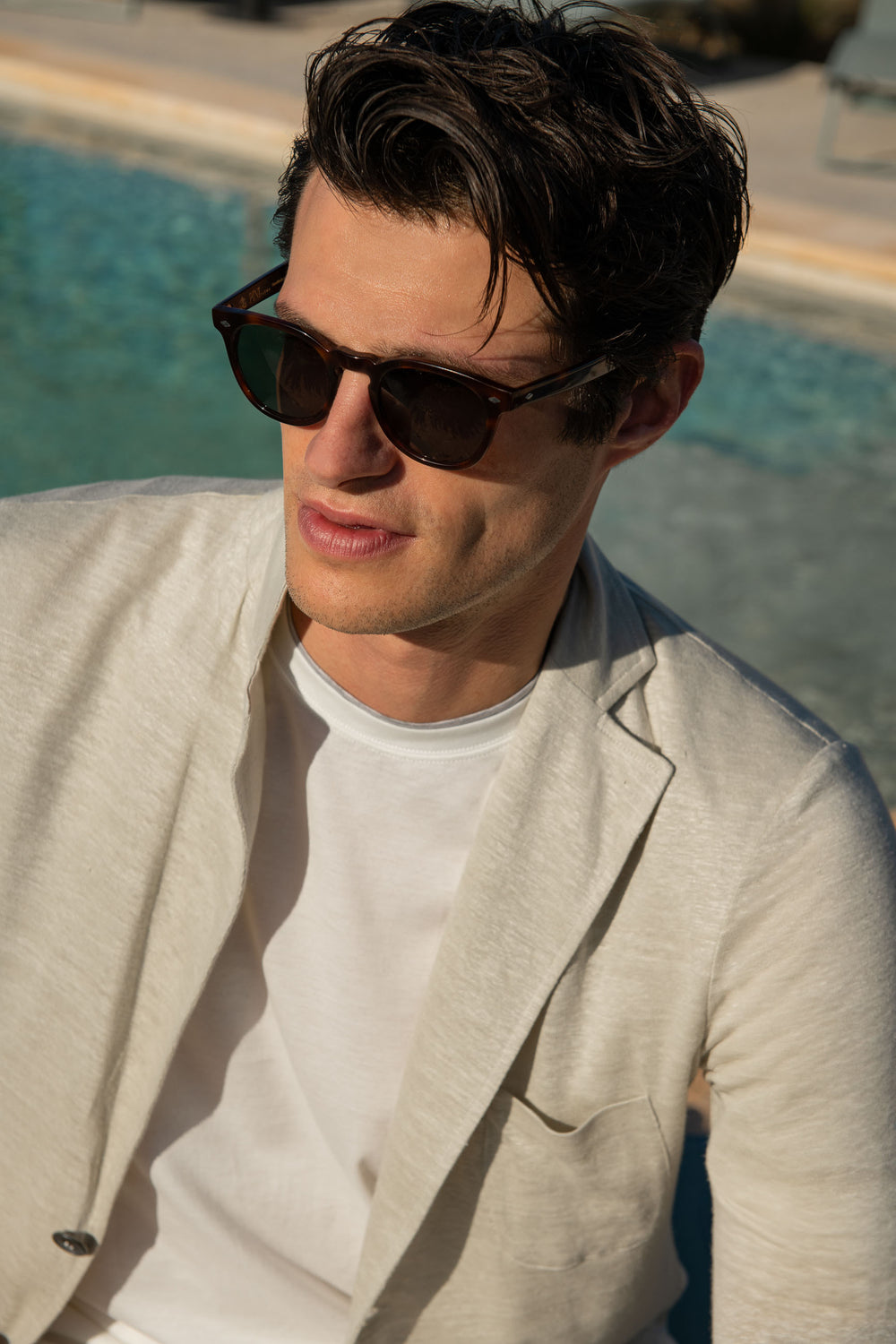 Giacca in lino Stone lavorata a maglia - Made in Italy