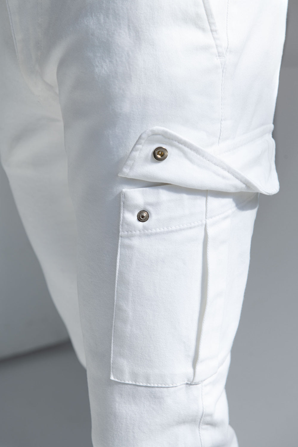 Off-white stretch canvas cargo - Made in Italy