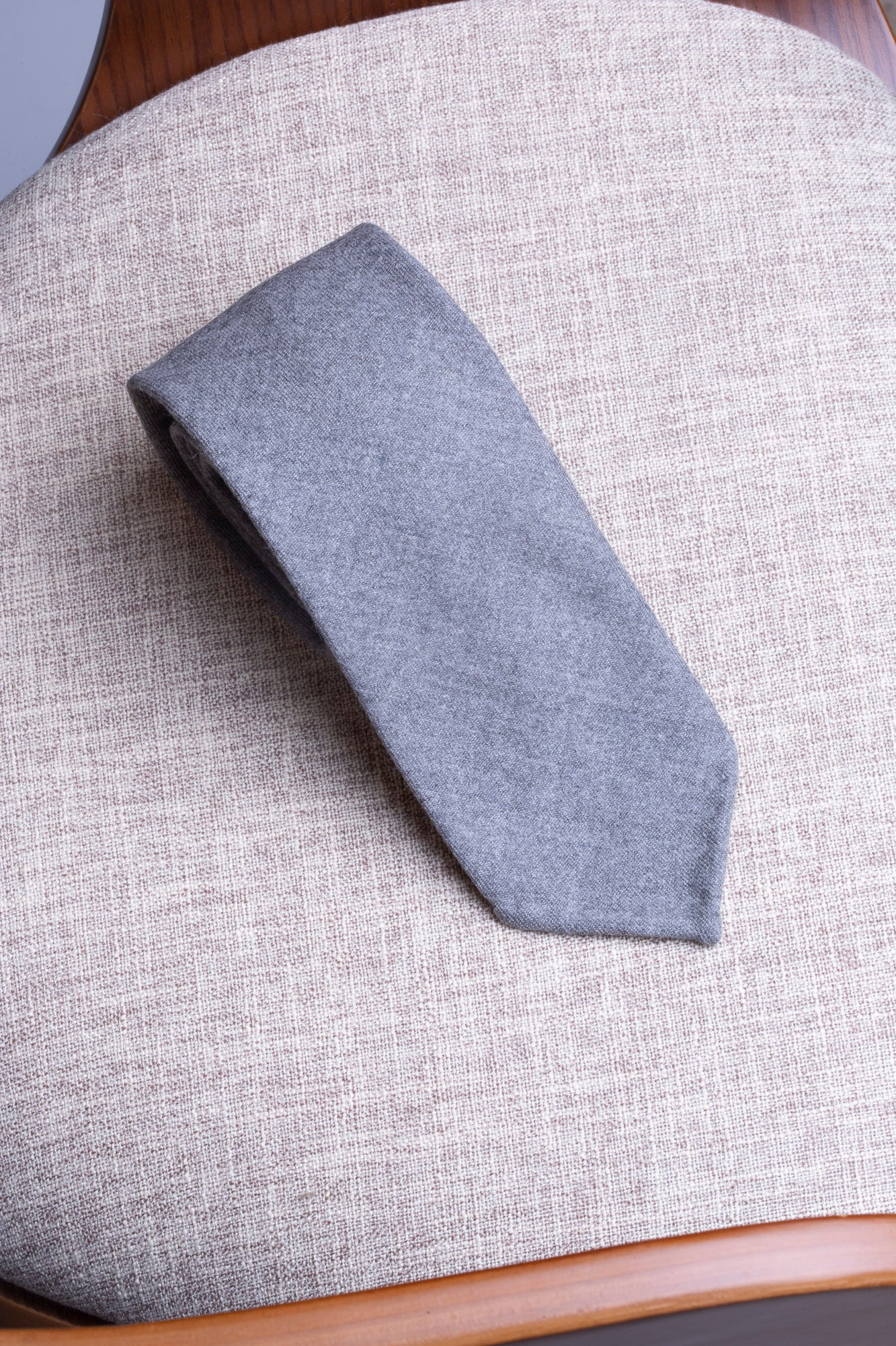 Grey flannel tie - Hand Made In Italy