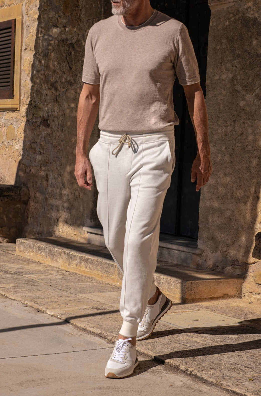 Off white Leisure Joggers - Made in Italy
