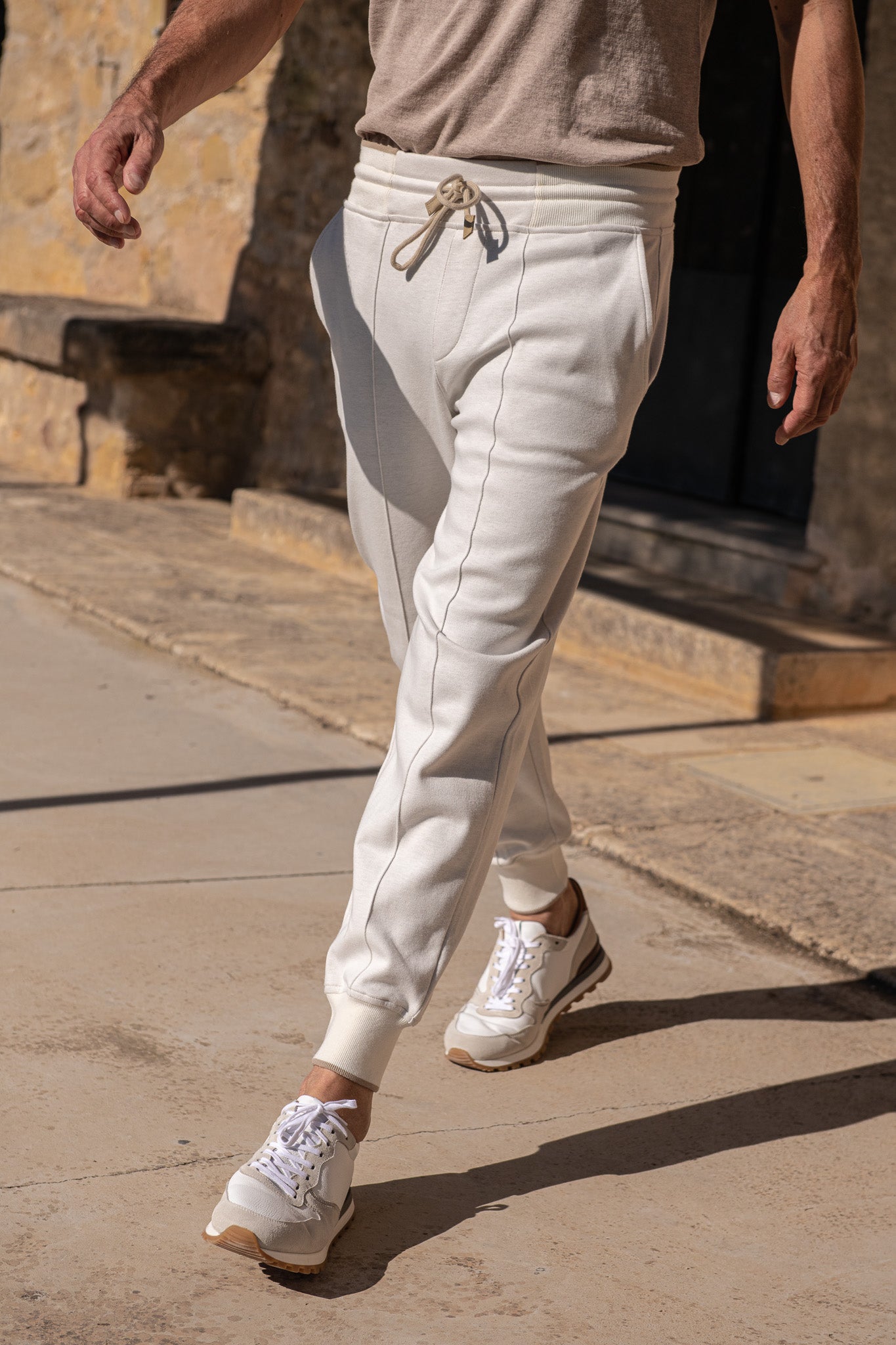 Off white Leisure Joggers - Made in Italy