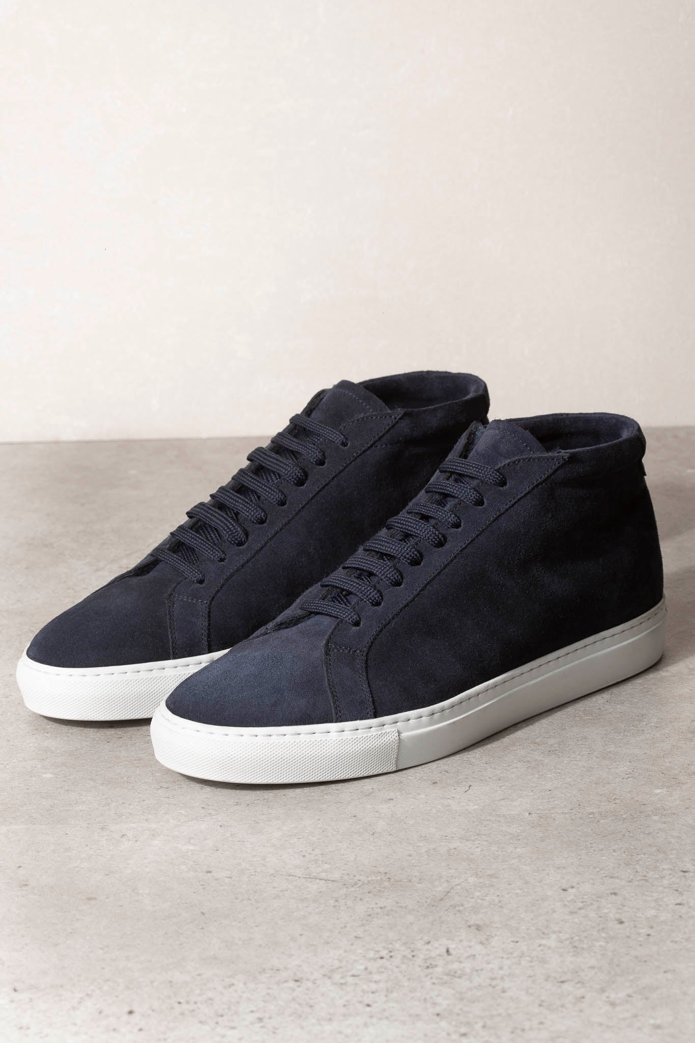 Blue Mid Top Sneakers - Made In Italy