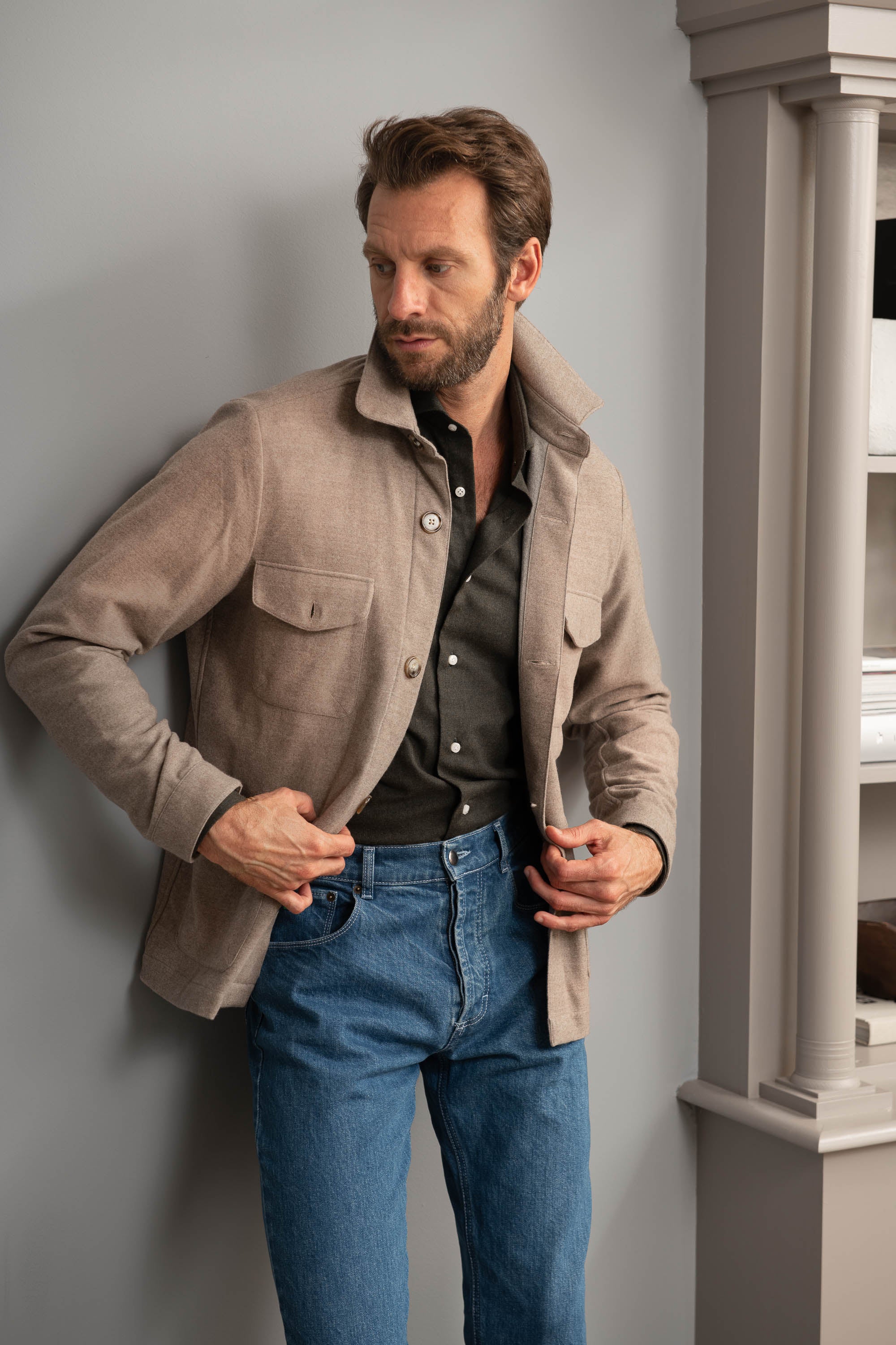 Green Shirt - Flannel Touch - Made in Italy