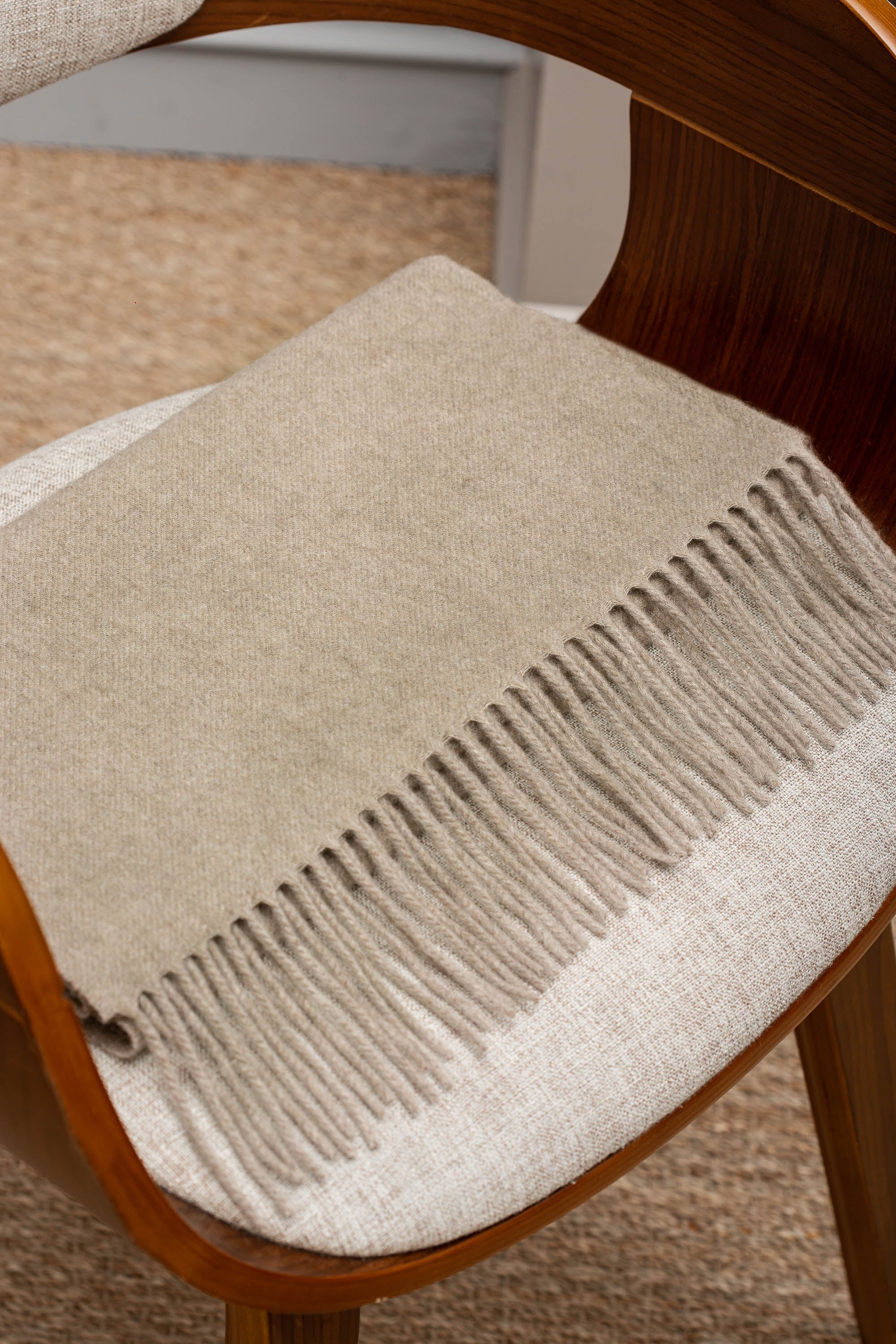 Beige cashmere scarf - Made in Italy