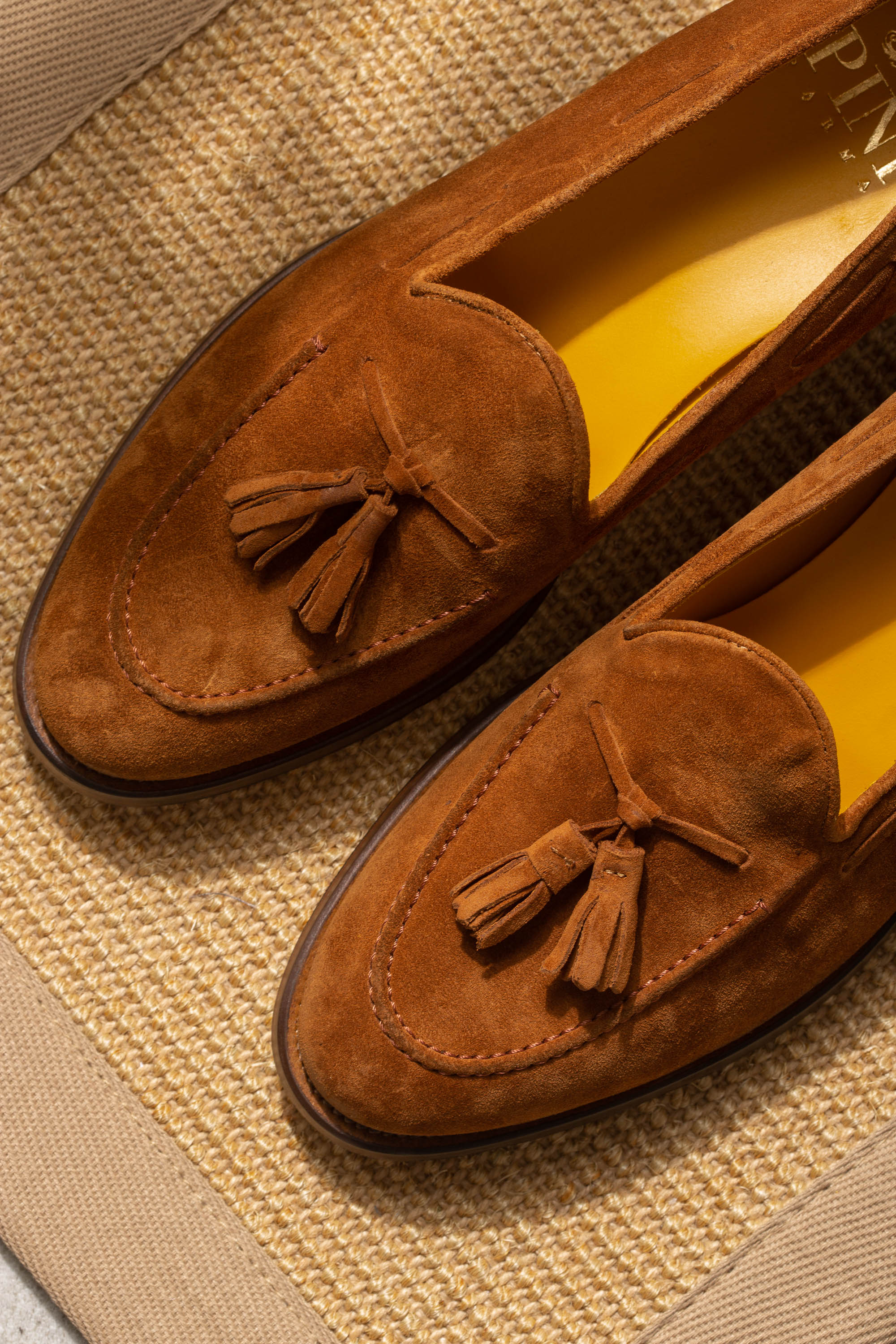 COGNAC SUEDE TASSEL LOAFER - Made In Italy