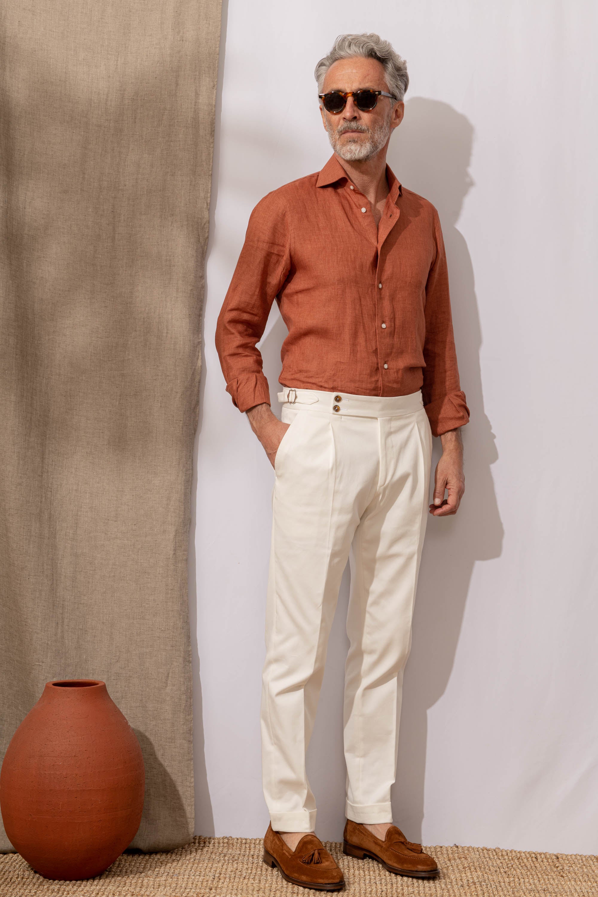 COGNAC SUEDE TASSEL LOAFER - Made In Italy