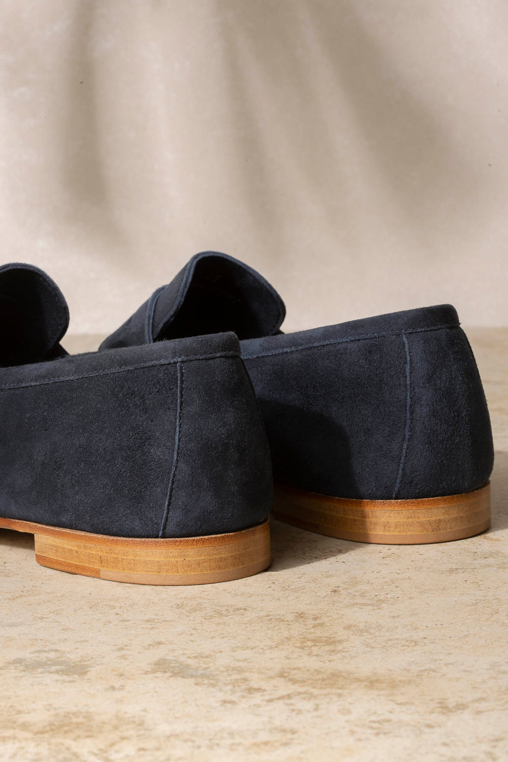 Mocassini penny in morbida pelle blu - Made in Italy