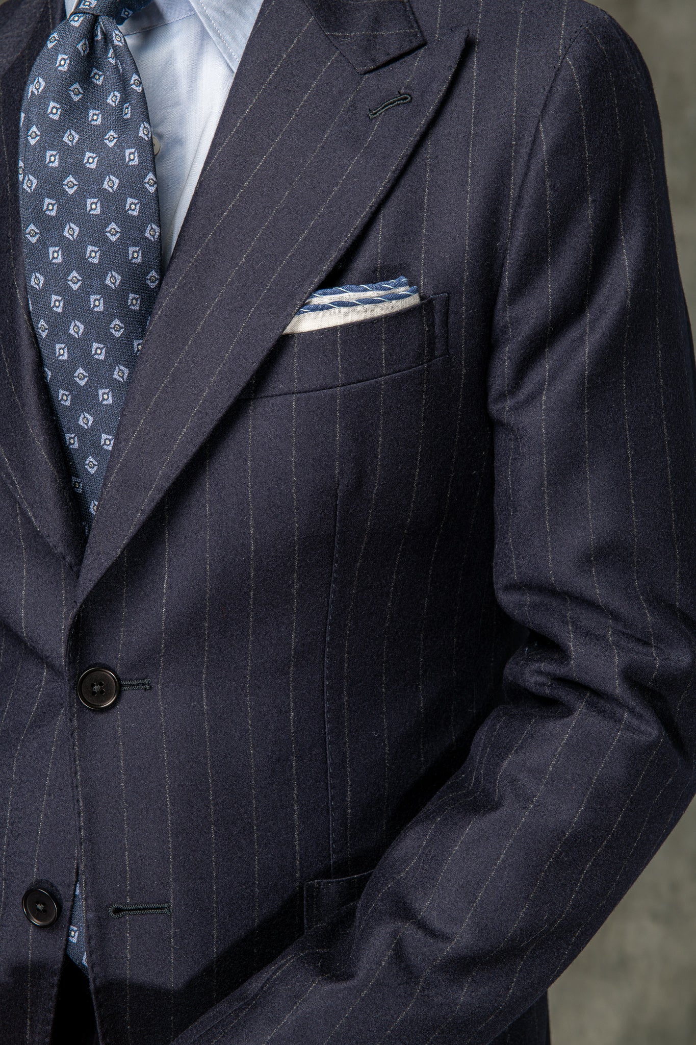 Blue striped suit "Soragna Capsule Collection" - Made in Italy