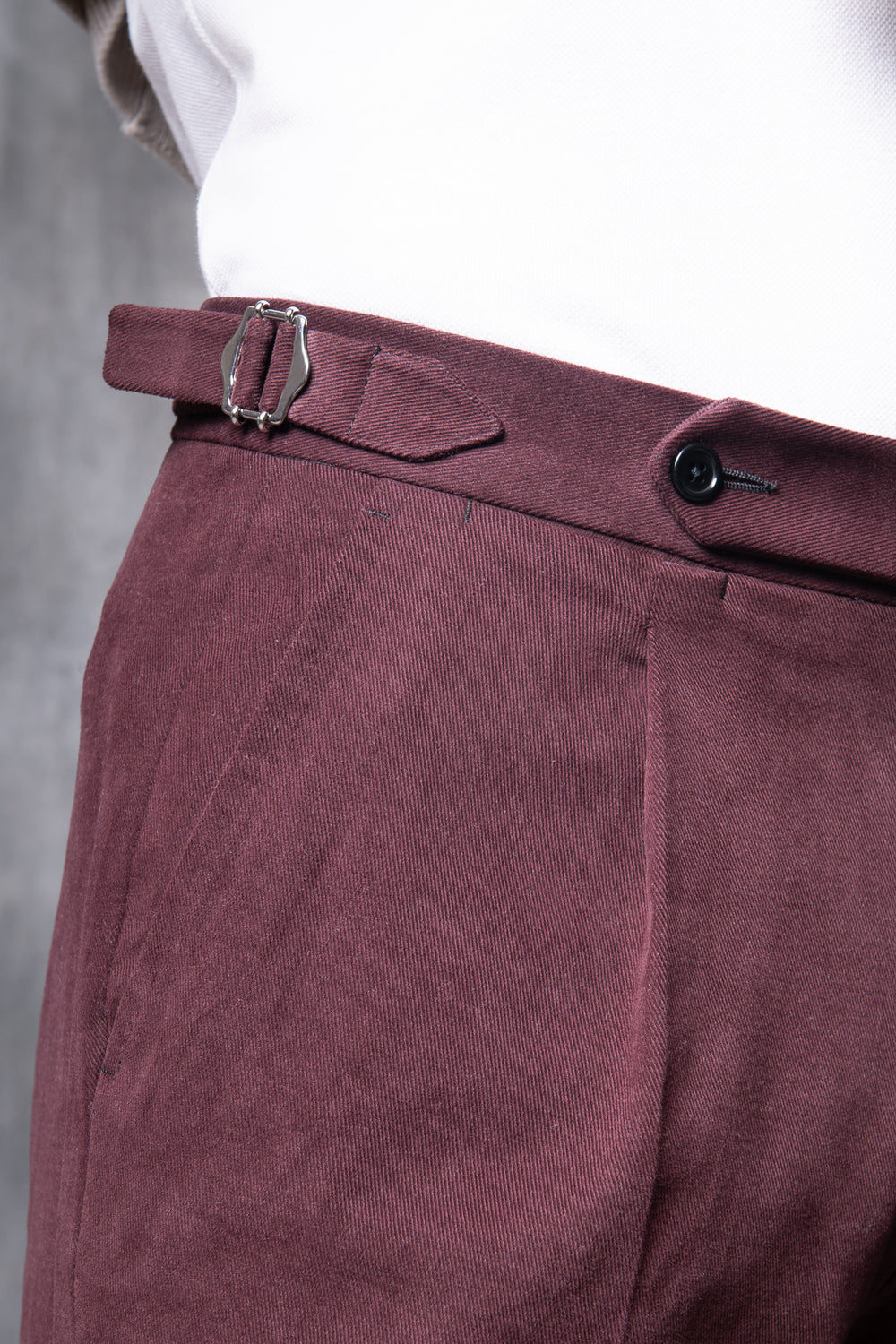 Pantaloni bordeaux in cotone Biella - Made in Italy