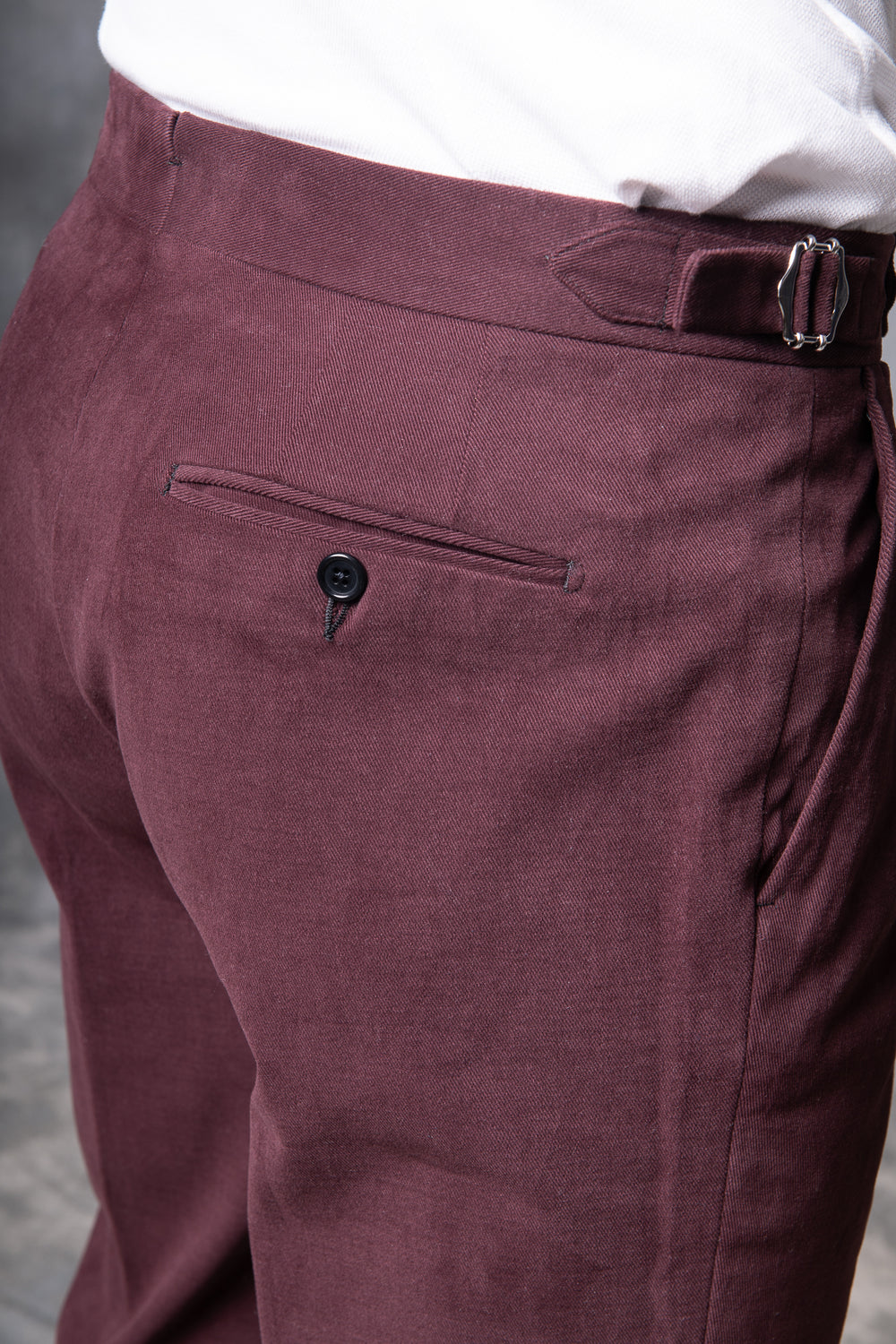 Pantaloni bordeaux in cotone Biella - Made in Italy