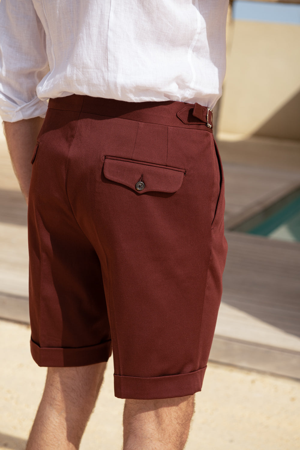 Bordeaux cotton shorts - Made in Italy