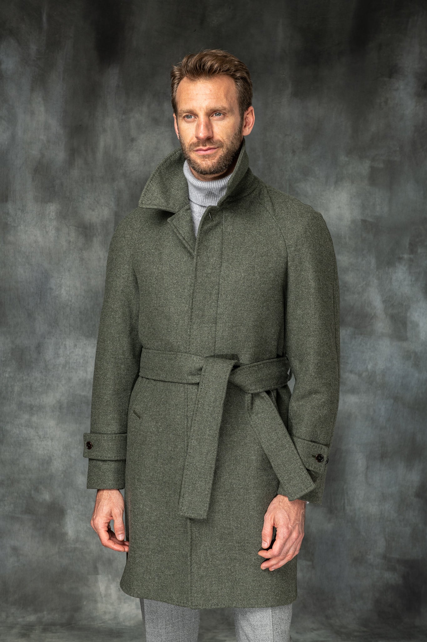 Green raglan coat – Made in Italy