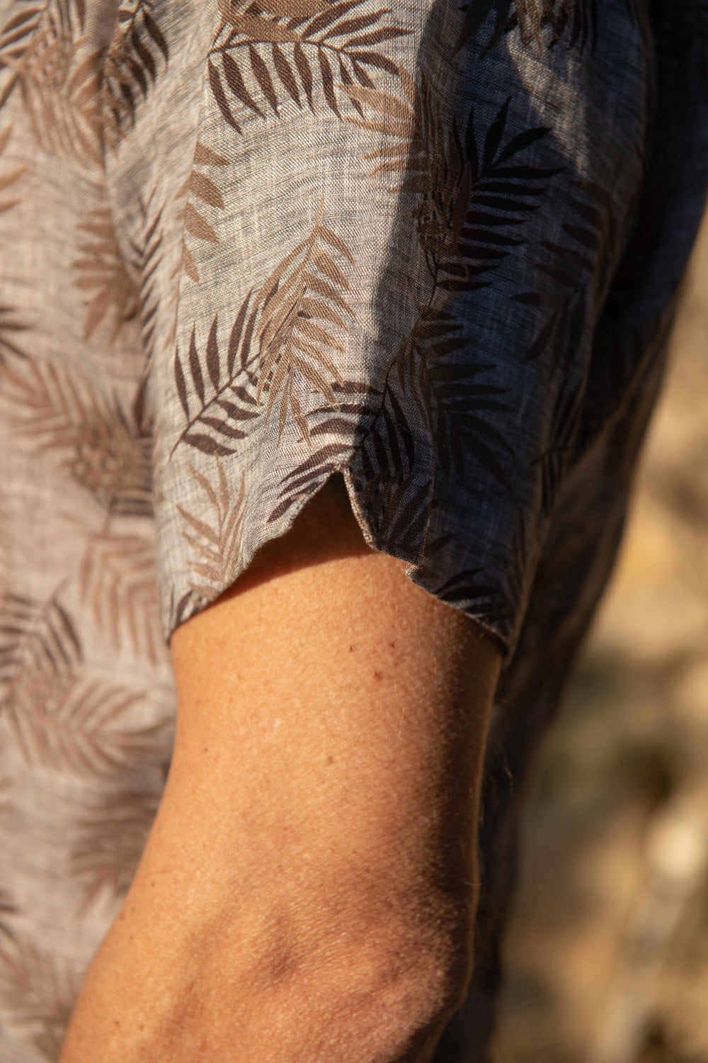 Camicia in lino grigio hawaiana - Made in Italy