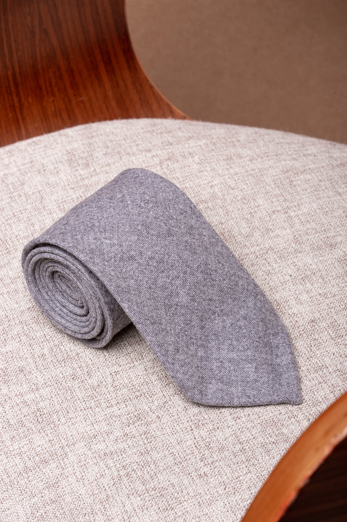 Grey flannel tie - Hand Made In Italy