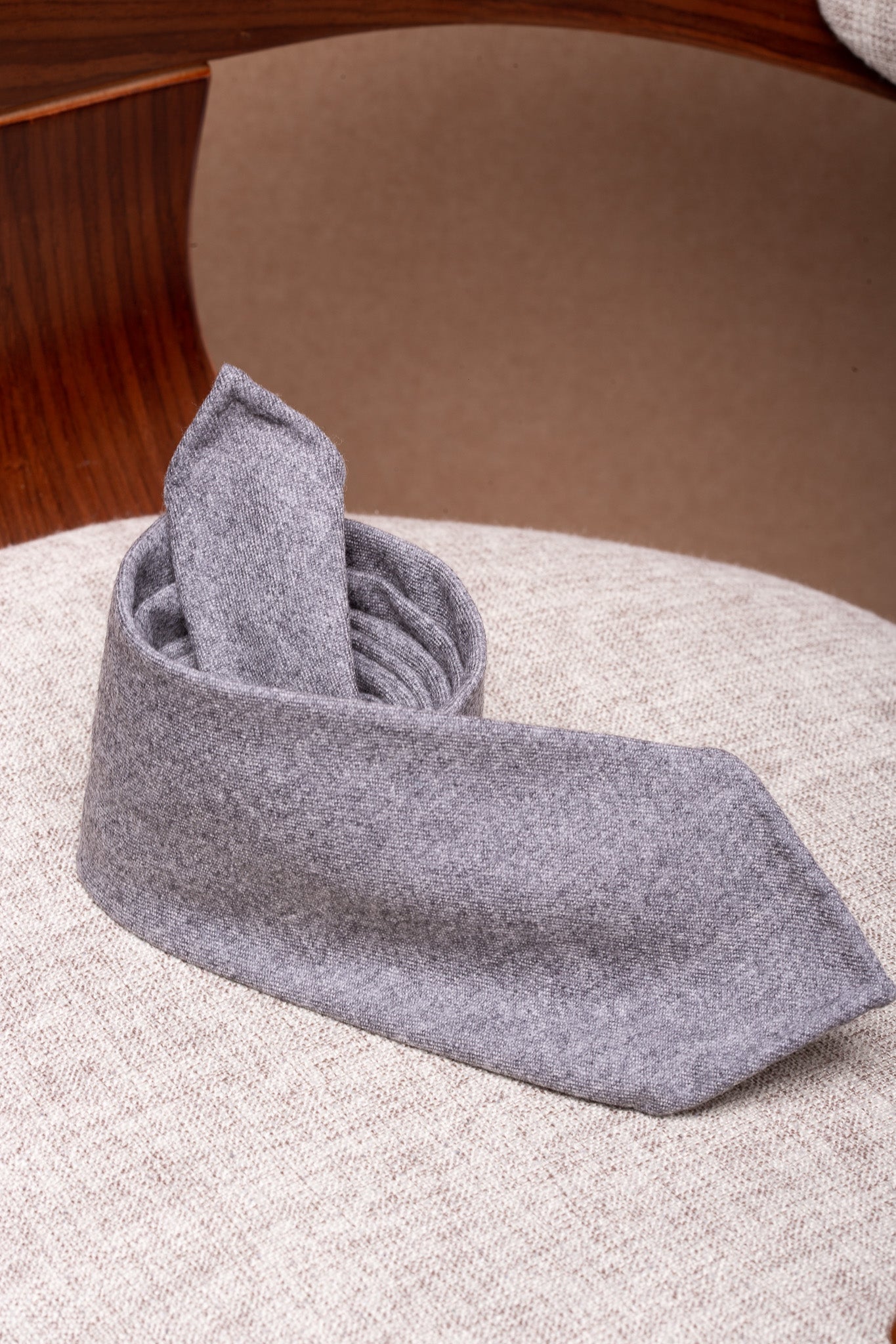 Grey flannel tie - Hand Made In Italy