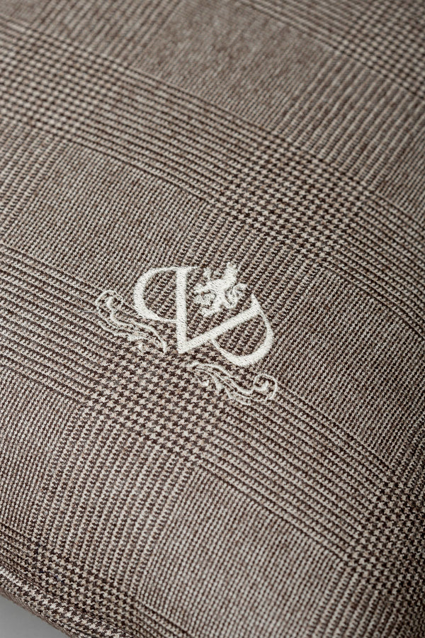 Cuscino in lana Prince of Wales color taupe - Made in Italy