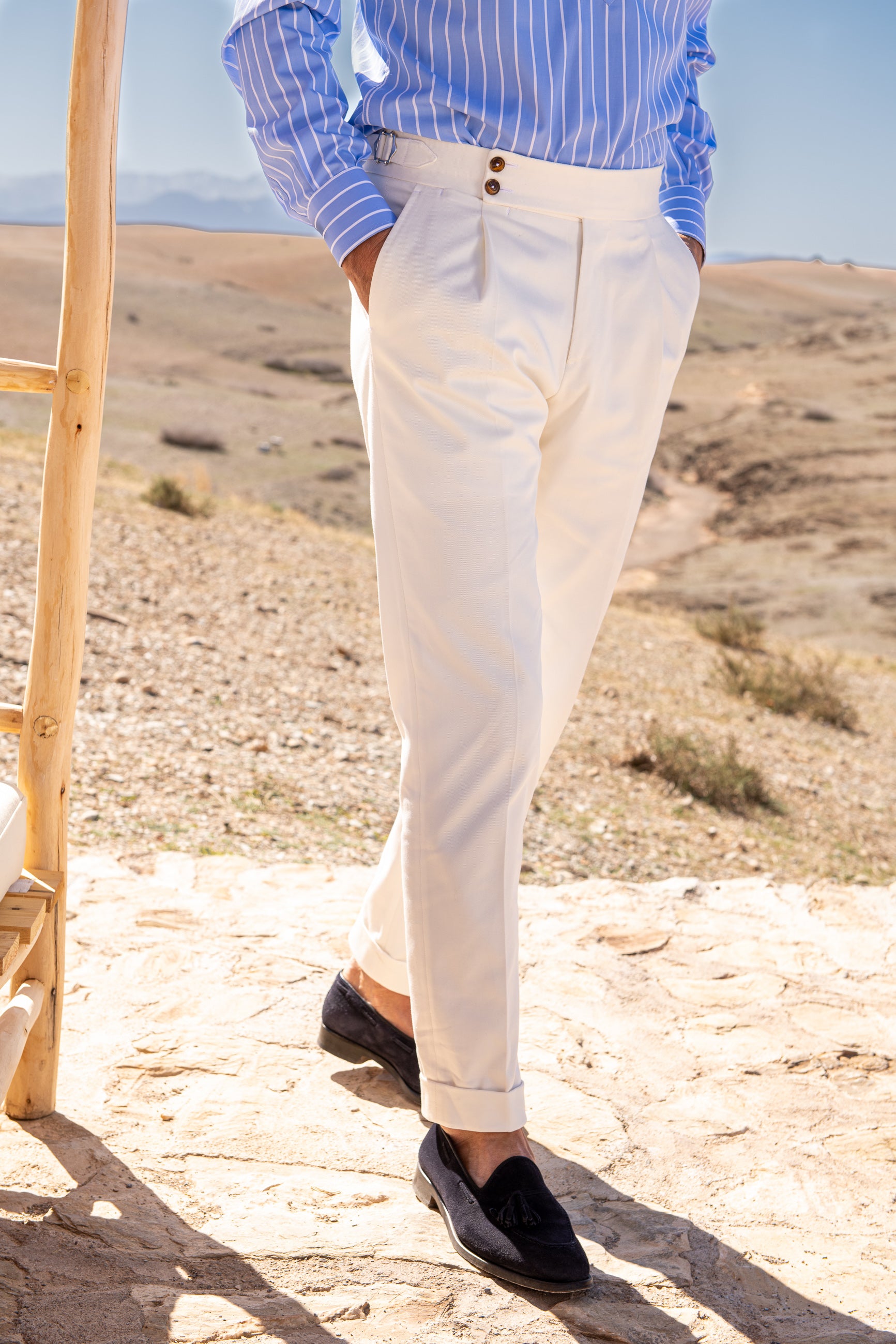 White cotton trousers Soragna Capsule Collection - Made in Italy
