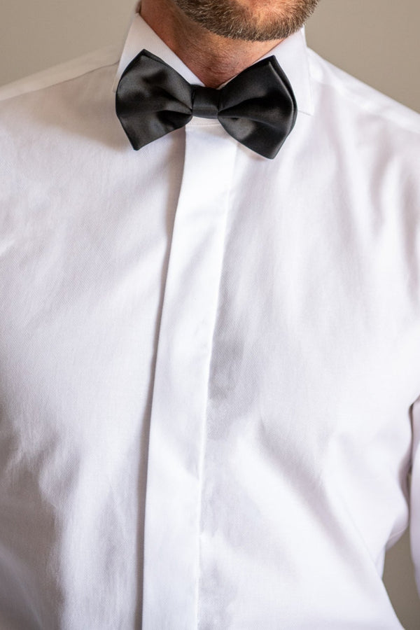 black self tie bow tie, black silk bow tie, silk bow tie, pre-tied bow-tie silk black