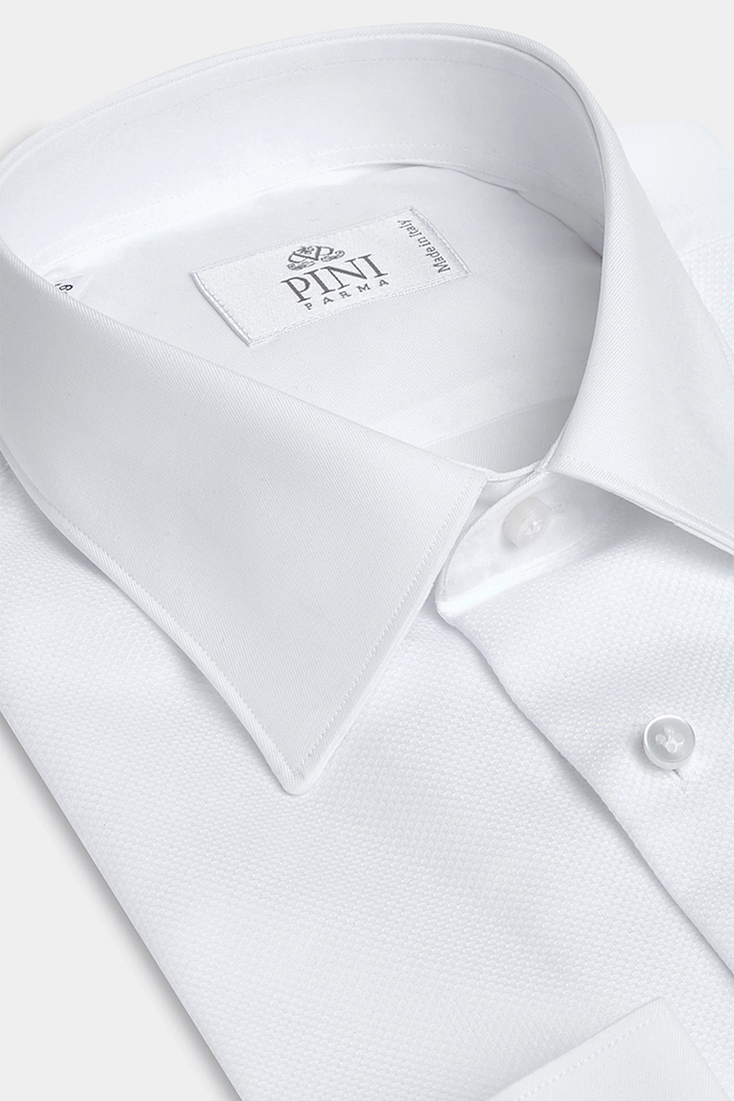 Camicia da smoking bianca in piqué con pettorina - Made in Italy