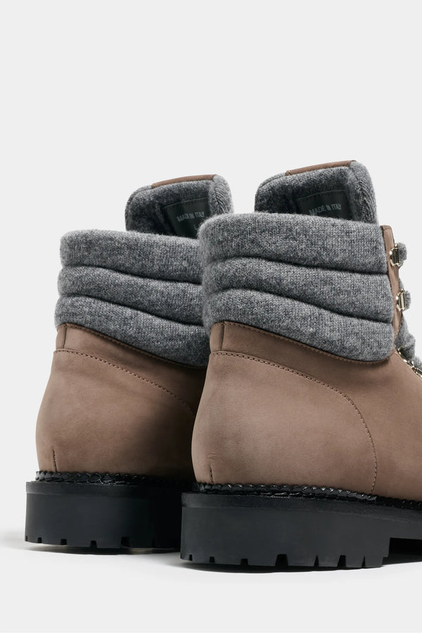 Stivali da montagna in nabuk taupe - Made in Italy