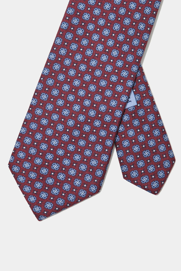 Bordeaux fancy silk tie - Made in Italy