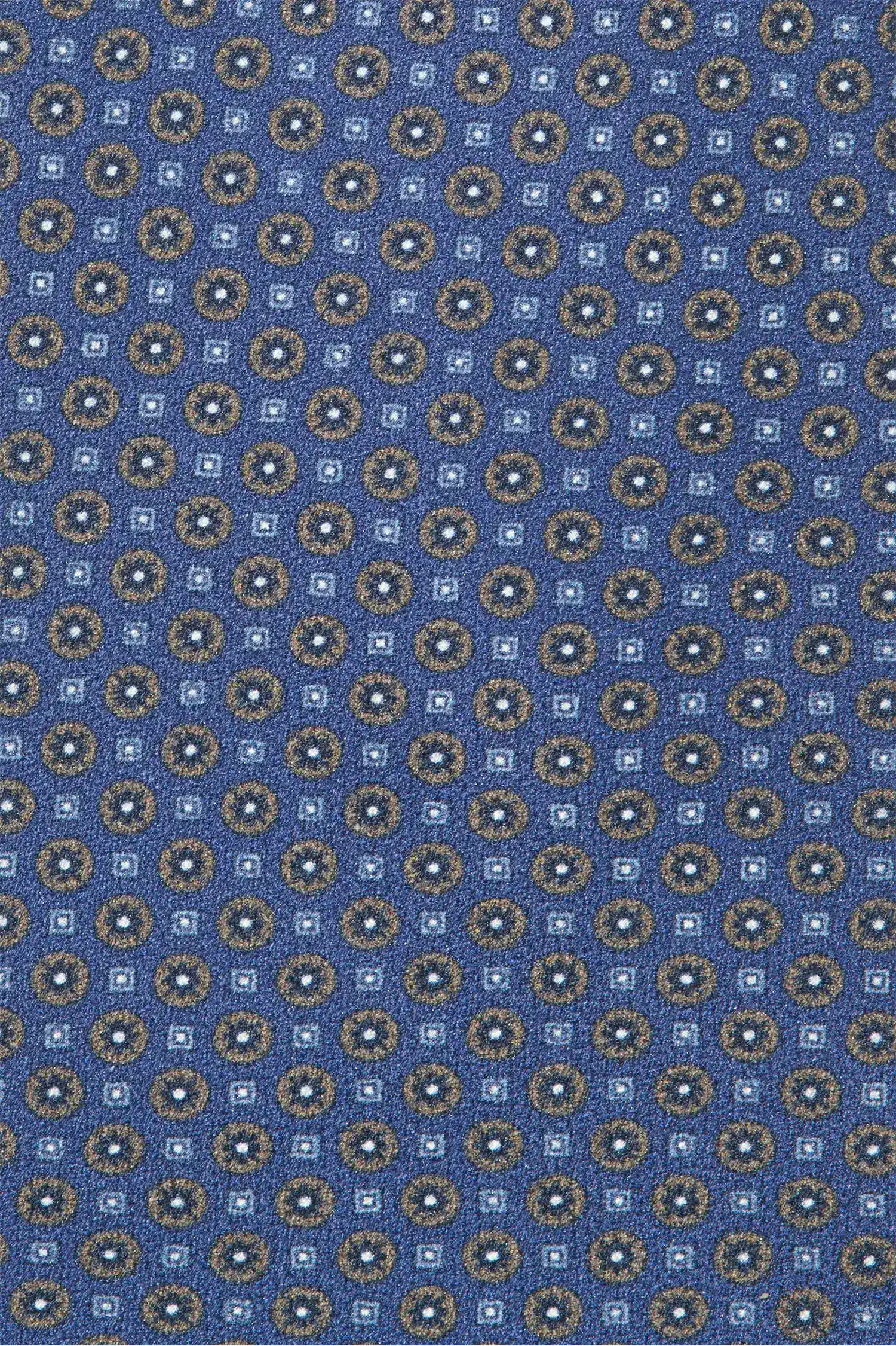 Cravate micro-fantaisie en soie bleue - Made in Italy