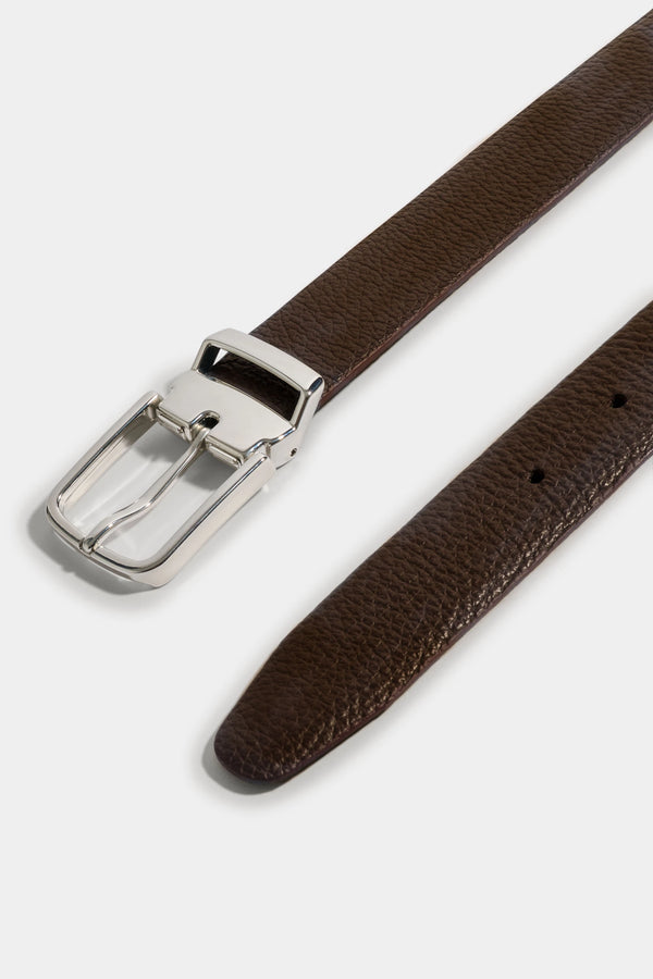 Blue and brown reversible belt - Made in Italy