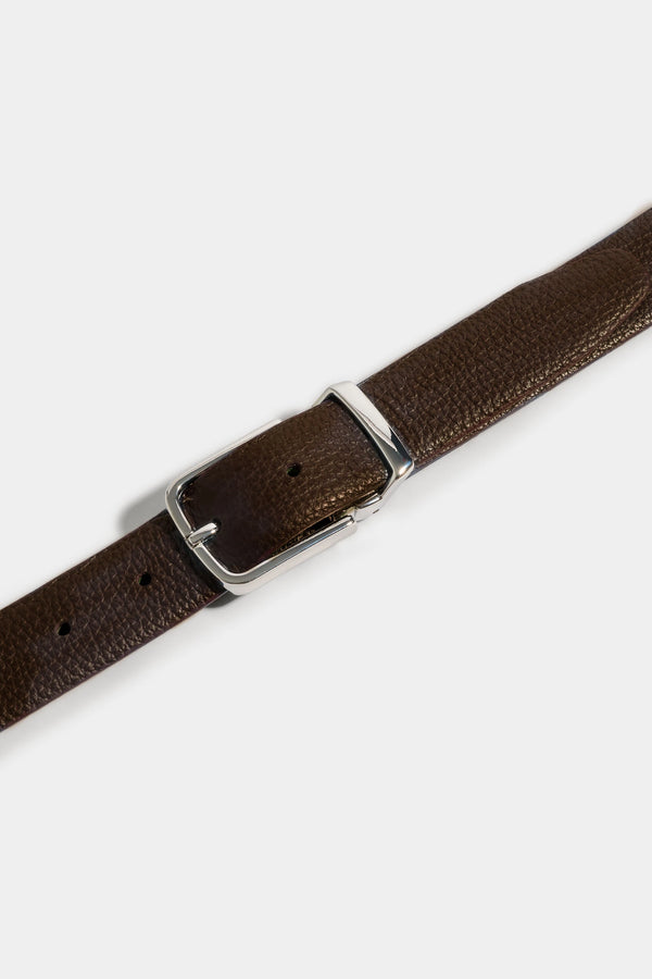 Blue and brown reversible belt - Made in Italy