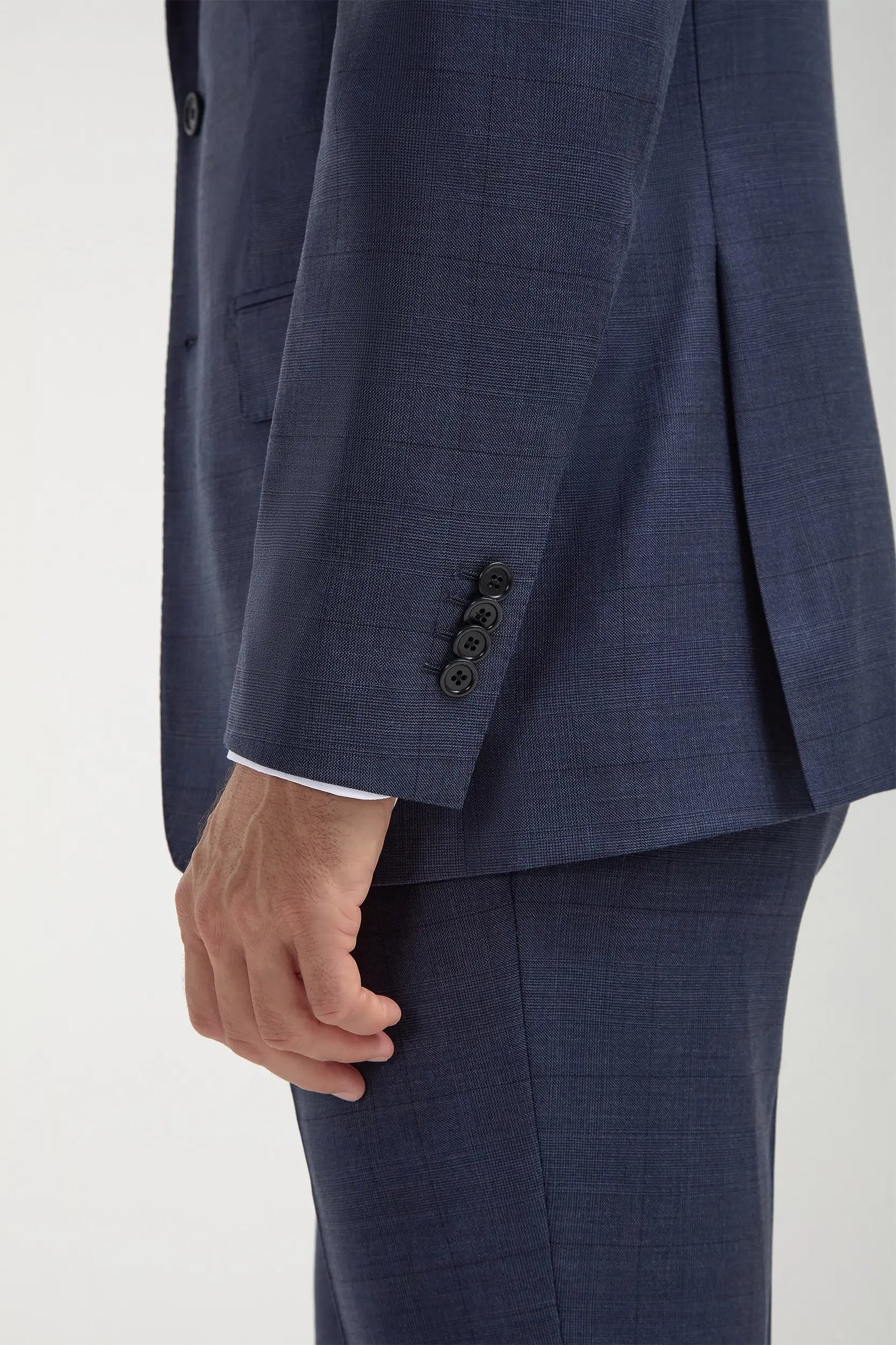 Blue Avio Prince of Wales Full Canvas Suit, men's blue Prince of Wales suit, tailored blue check suit, elegant blue suit, costume bleu Avio Prince de Galles, costume bleu à carreaux, costume élégant en pleine toile, completo blu Avio Principe di Galles, abito blu a quadri, abito elegante in tela intera, Zelander Natural Stretch