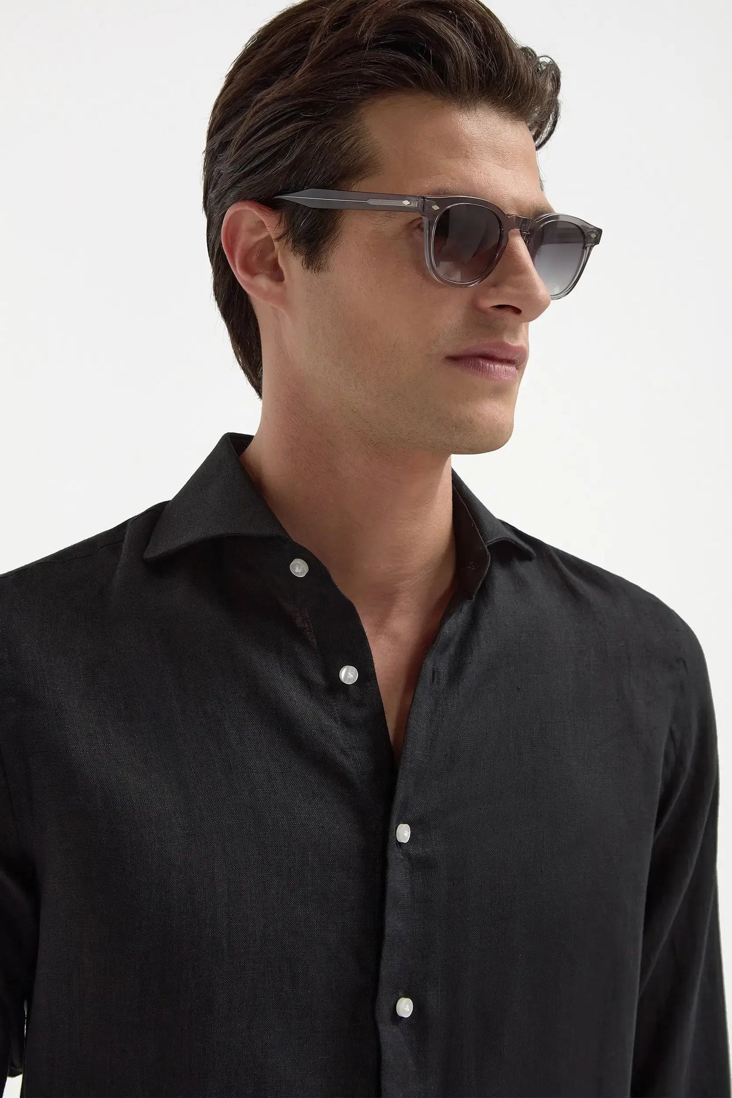 Black linen shirt