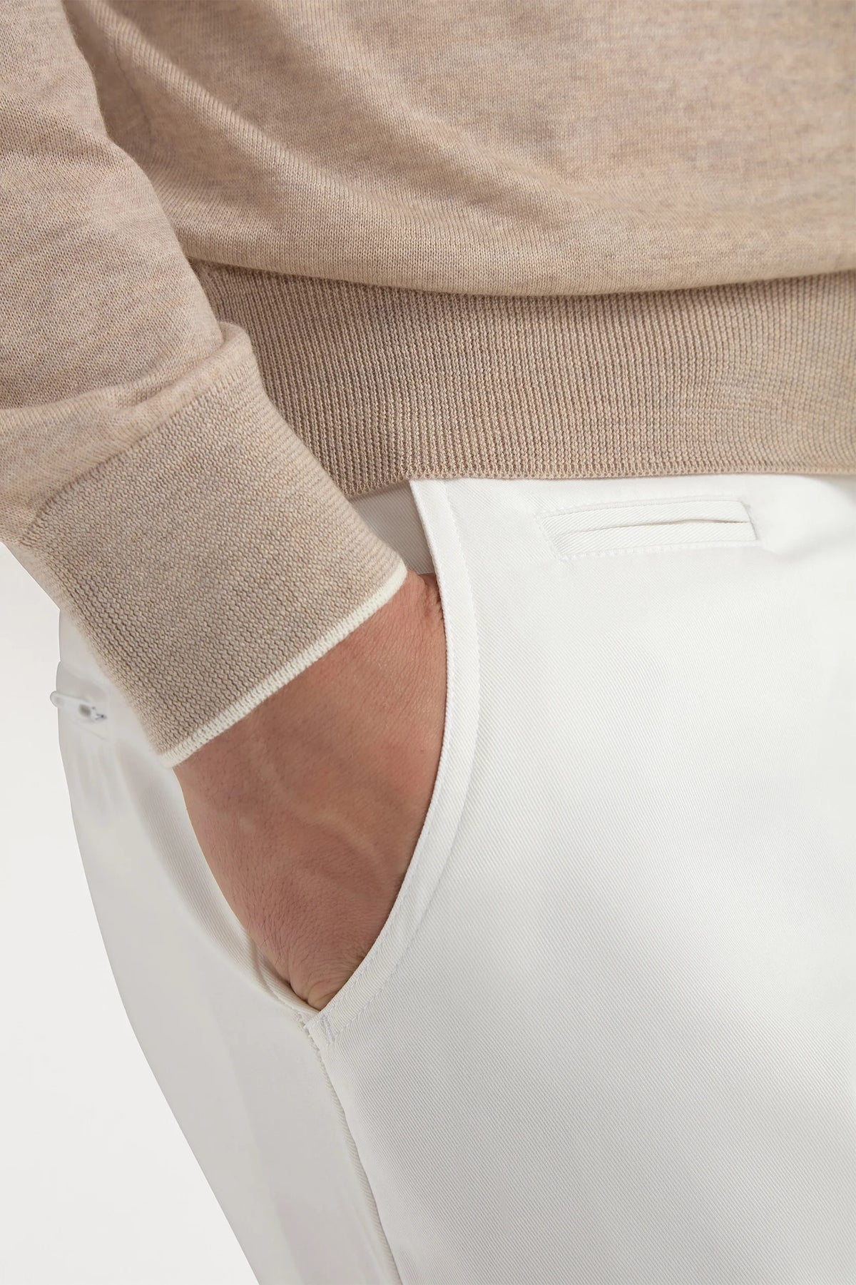 Cardigan full zip in lana Tasmania tortora - Made in Italy