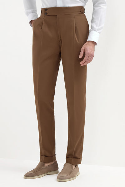 スラックス sayatomo Karusan Tweed Slacks BROWN sayatomo Karusan Tweed Slacks BROWN SAYATOMO Karusan Tweed Slacks