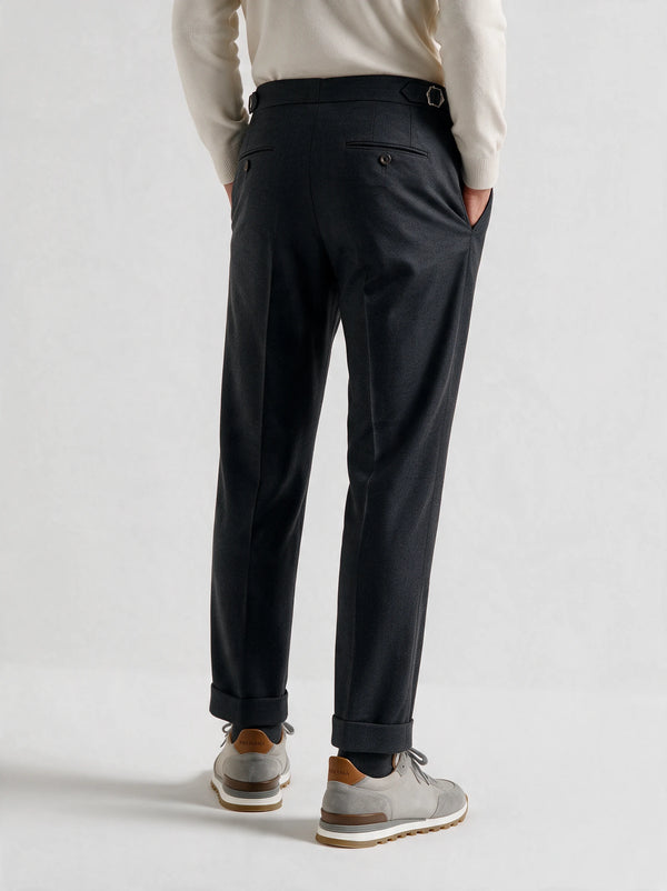 Pantaloni Roma color antracite in flanella - Made in Italy