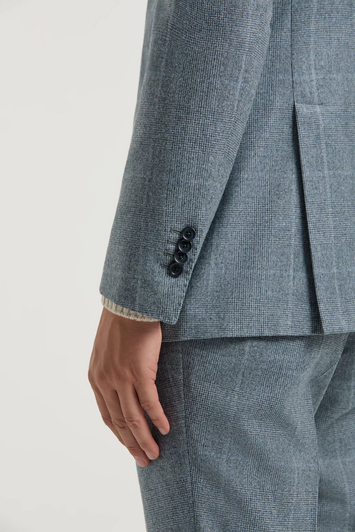 Pini Parma made in italy men avio blue glen check suit