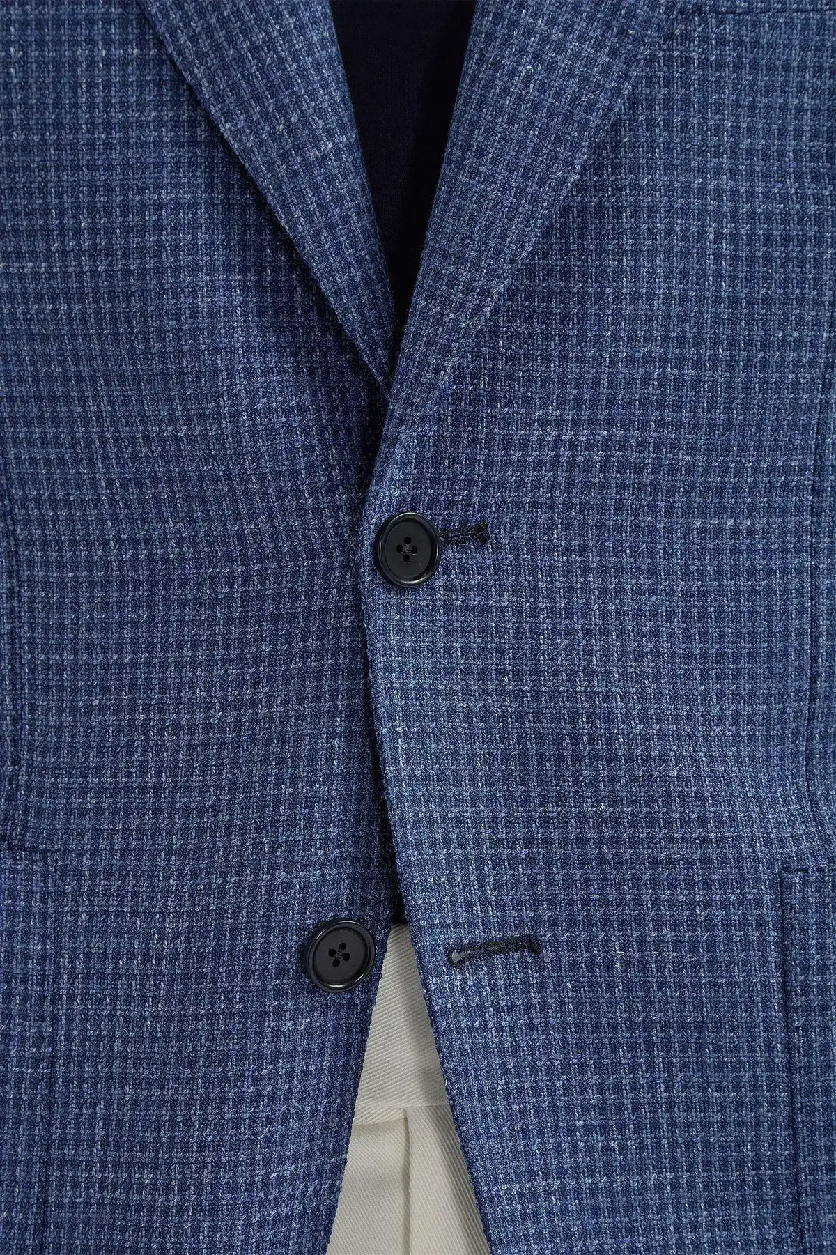 Avio Blue Houndstooth Soragna Jacket, men's avio blue blazer, elegant houndstooth jacket, tailored Soragna wool jacket, breathable formal blazer, veste Soragna bleu avio à motif pied-de-poule pour hommes, veste élégante en laine, veste formelle respirante, giacca Soragna blu avio pied-de-poule, giacca elegante sartoriale, blazer formale traspirante, Jersely Loro Piana