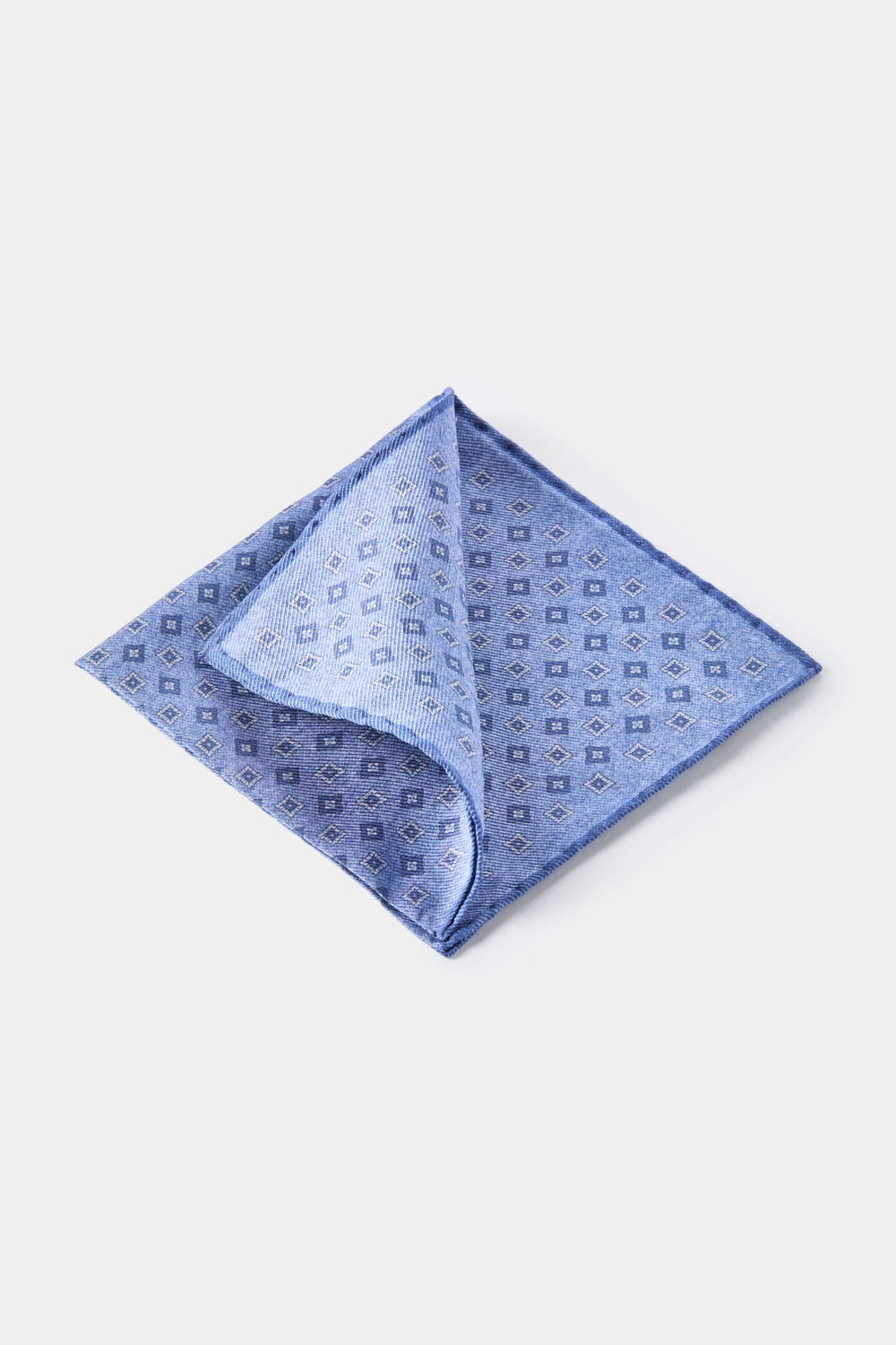 men pini parma fancy pocket square made in italy in avio blue 