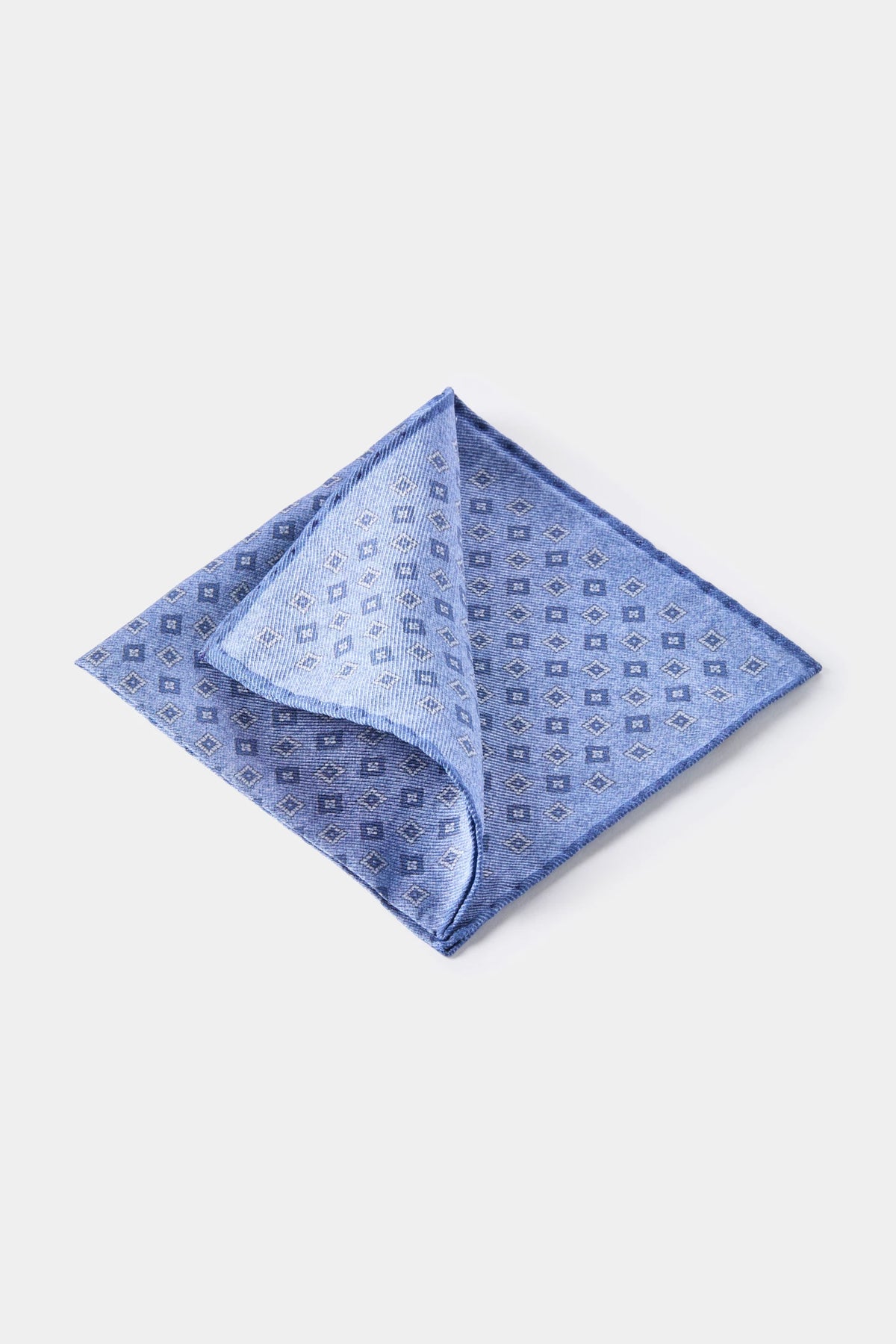 men pini parma fancy pocket square made in italy in avio blue 
