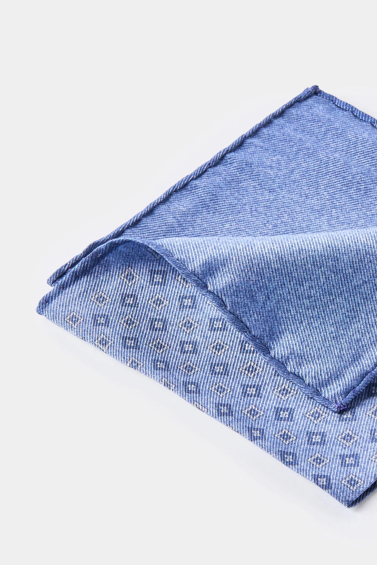 men pini parma fancy pocket square made in italy in avio blue 