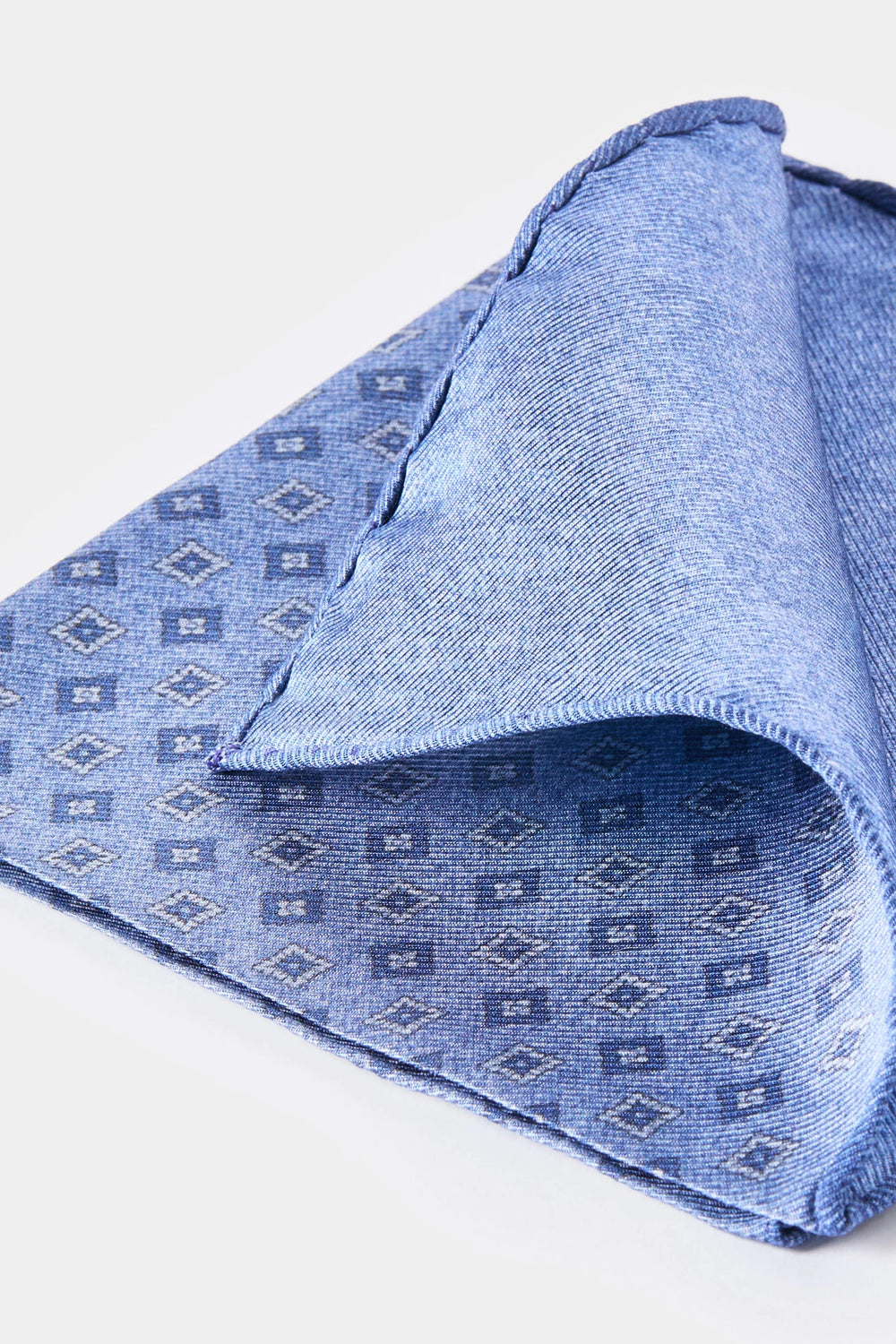 men pini parma fancy pocket square made in italy in avio blue 